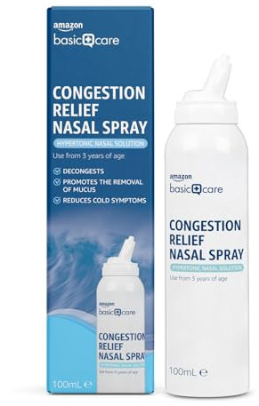 Amazon Basic Care Nasenspray, Congestion Relief, gegen verstopfte Nasen, 100 ml