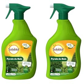 SOLABIOL 2 Traitements Pyrale du Buis - A base d'Huile De Colza & Pyrèthre - Action Rapide Sur Larves et Chenilles - Prêt à l’Emploi - 2x750ml - Utilisable En Agriculture Biologique SOPYRPAL750NX2