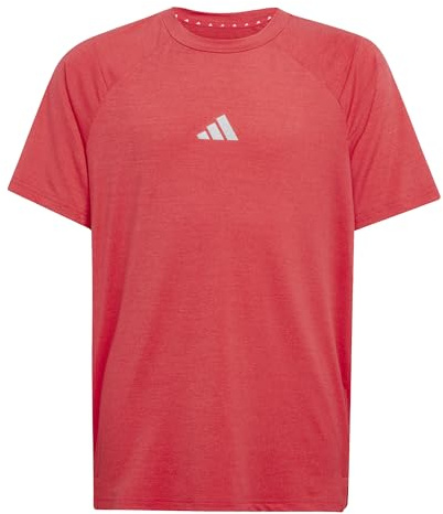 adidas Niños Goto PZ T-Shirt, Pure Ruby/Lucid Red/Reflective Silver, 13-14 Years
