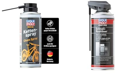 LIQUI MOLY Bike Kettenspray | 400 ml | Fahrrad Haftschmierstoff ohne Kupfer | Art.-Nr.: 6055 & Pro-Line Schnellrostlöser | 400 ml | Korrosionsschutz | Rostlöser | Art.-Nr.: 7390