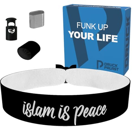 Islam is Peace Stoffarmband - Wasserfestes Satinarmband - Ramadan-Armband für Fastenzeit - Unisex Freundschaftsarmband - Spirituelles Geschenk - Modisches Accessoire - Handgemacht