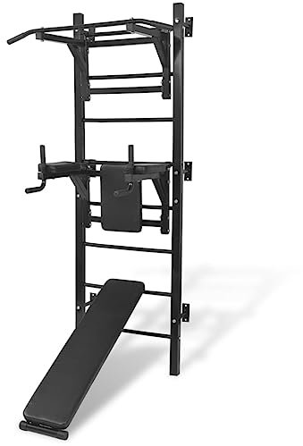Heimartikel, Wandmontage, multifunktionaler Fitness-Power-Tower, schwarz, Anzugmöbel