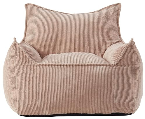 EBENCHICO Giant Bean Bag Chair Sofa for Adults Teens, Comfy Corduroy Large Bean Bag Chairs with Armrests for Bedroom Living Room, Adult BeanBag Lazy Sofa Couch Chairs with Filler Included