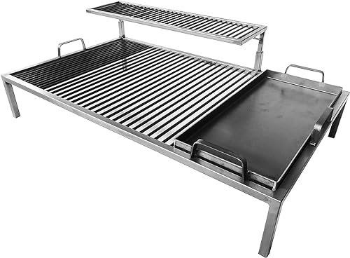 Parrilla argentina de lujo con módulos de hierro extraíbles - Iron Argentina Grill - BBQ Parrilla Asado. Sor pampa grill - Bacalao 2 (40 x 24 pulgadas)