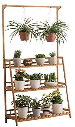Support de Fleur d'orchidée Suspendu en Bambou, Support de Plante Suspendu créatif à Plusieurs Niveaux en Bois, étagère pour Plantes à Fleurs, jardinière de Jardin de Ferme, pour l'intérieur