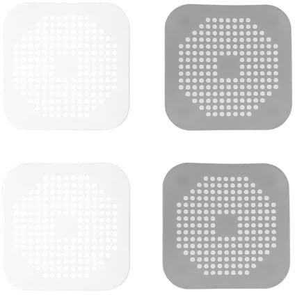Lmyzcbzl Silicona Protector de Drenaje, 4 Pcs Coladores de Drenaje de Silicona, Filtro de Fregadero, Cubierta de Desagüe de Ducha, Colador Fregadero Ducha, Tapa de Drenaje de con Ventosas