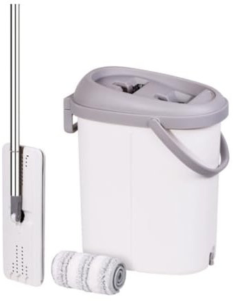 FENGJISUN Bodenwischer Flachwischer-Set, Mopp, Freihändiger Haushalts-A-Mopp, Flaches Netz, Lazy Squeeze-Wassermopp, Bodenwischer Wischmopp