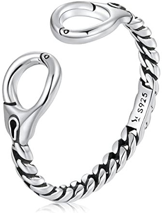 Sterling Silber Schmuck, 925 Sterling Silber Kreativer Handschellen Ring für Frauen DIY Herstellung Band Cooler Ring Frauen Statement Schmuck Party Geschenk