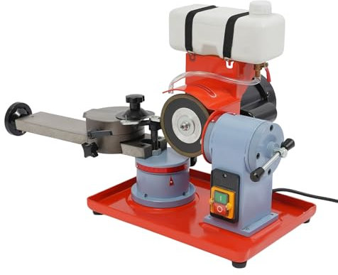 VonVVer Sägeblatt Schleifmaschine 250W 2800UPM Sägeblattschärfmaschine ±20° Einstellwinkel Sharpening Machine Kreissägeblattschärfer Wassermühle Sägeblattschärfgerät zum Schneiden von Holz Aluminiuml