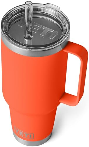 YETI Rambler Straw Mug, Stainless Steel Vacuum Insulated Mug with Stronghold Lid, Papaya, 42 oz (1.2 l)