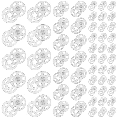 ANNASAMDO 300 Paar Druckknöpfe Transparent Kunststoff 7 12 15mm DIY | Bruchfest und langlebig. Unauffällig auf allen Stoffen. Einfaches Annähen und Schließen. Für Kleidung Taschen.