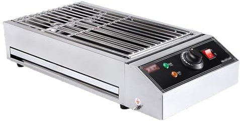 Piastra elettrica da tavolo, barbecue portatile, griglia for campeggio, con vassoio raccogli gocce riempito d'acqua e controllo della temperatura, griglia for cucinare al chiuso for uso domestico