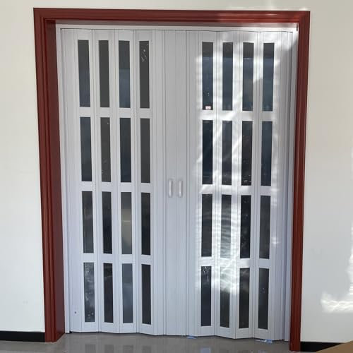 FalttüR FalttüRen FaltschiebetüR Anpassbare Falttüren, PVC-Vinyl-Plissee-Einzel-Doppeltür für Balkon/Arbeitszimmer/Eingang, kommerzielles feuerfestes, wasserdichtes temporäres Tor(110x200cm/43.3x78.7i