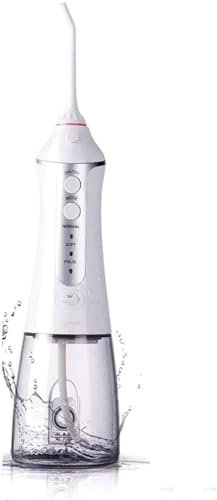 PYCJNFC Idropulsore Senza Fili 300ML Detergente for Denti Portatile, Irrigatore Orale Dentale Ricaricabile con 3 modalità, Carica USB, Bianco