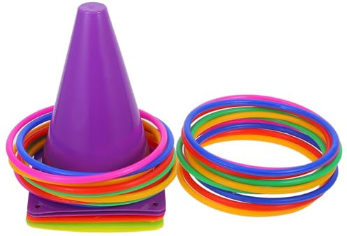 PartyKindom Fußballkegel Wurfspiel Satz Kunststoff Farbige Markierungskegel Kompakte Größe Mit Tragetasche Trainingshilfe Für Kinder Sport Und Outdoor