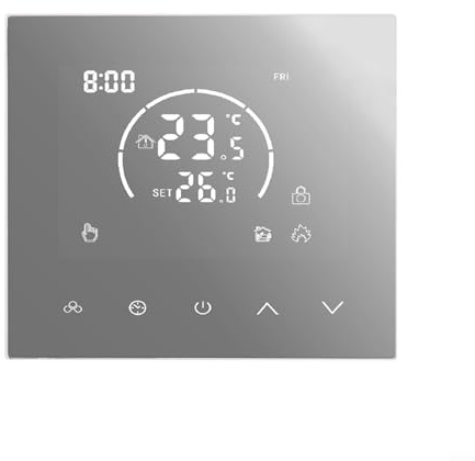 Termostato montado en la pared para calefacción de suelo eléctrico y sistemas de caldera, horarios programables, bloqueo infantil y soporte para múltiples tipos de calefacción (calentamiento de agua)