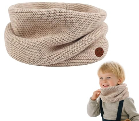 technodry Baby Schal - Winter Strickschal Jungen Mädchen – Warmer Rundschal Loop Schlauchschal mit Fleecefutter, Weicher Kinder Schal für 1–6 Jahre