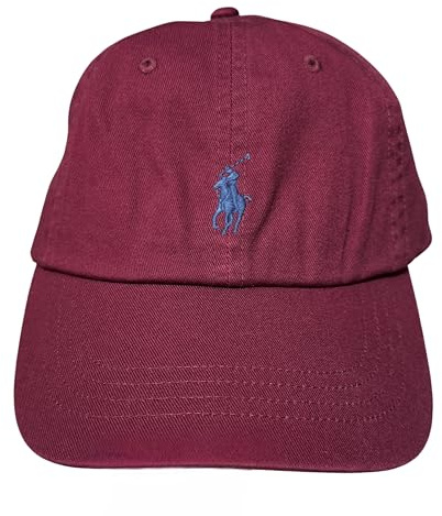 POLO RALPH LAUREN Men's Cotton Chino Baseball Cap Wine Navy