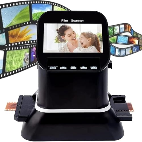 GAYAYAS Scanner per Diapositive ad Alta risoluzione da 120 mm, per Negativi e Diapositive da 35 mm, 135, 126, 127 in JPEG Digitale, Supporta l'anteprima e la Modifica delle Immagini