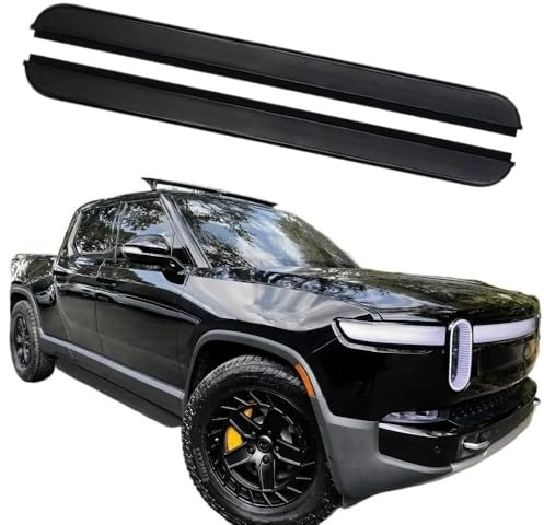 RTVBMAS 2 marchepieds latéraux avec barres de protection latérales for pédales, compatibles avec Rivian R1S 2022 2023 (SW)(Sytle 1)