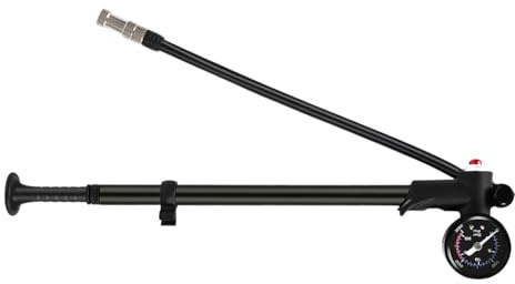 Digitale Stoßdämpferpumpe - Aluminiumlegierung Für Hochdruck Bis 20 Bar Entsprechend 300 PSI,Mountainbike Feder- Und Reifenpumpe Mit Manometer - Für Mountainbike Motorrad Offroad Gelände Tour Reise