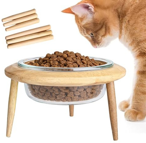 Gamelles surélevées pour chat – Gamelle d'eau anti-vomissements avec support | Hauteur réglable – Pour cuisine, chambre à coucher, salle de jeux, appartement, salle à manger, coin seul, maison, salon