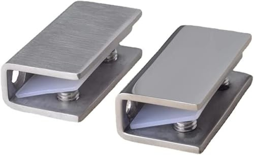Glasgeländerpfosten Silberklemme Glasbodenklemme Schrankklemme Balustradenpfosten Geländerklemme Glasregalklemme(Brushed)