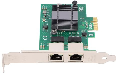 Fabater Tarjeta PCI Express Gigabit Ethernet con Dos Puertos RJ45, Conexión Estable para Máquinas y Servidores de Control Industrial, 1 Tarjeta de Red para Compatibilidad Universal