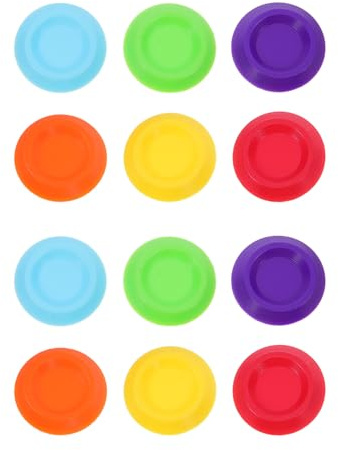 NOLITOY Set di 12 Ciotole Rotonde in Plastica per Alimentazione Insetti, Mini Mangiatoie Salvaspazio per Crescita Sana di Piccoli Animali Colore Casuale
