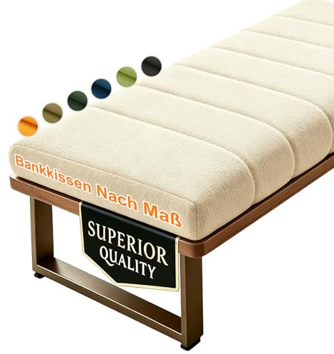 Garberson Innenbereich Bankauflage Bankkissen Nach Maß,Sitzkissen Bank mit Abnehmbarem Waschbarem Bezug,rutschfest Kissen Polster für Gartenmöbel Palettenkissen Sitzpolster(Teddyfleece,4.5cm)