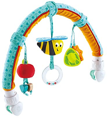 Hape E0023 Garden Friends Arch , Infant Cot Play Set, Stroller and Car Seat Pram Toy, Turquoise