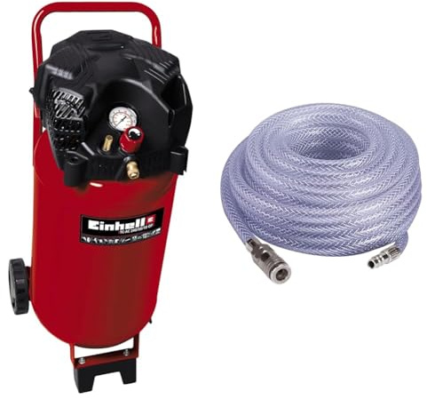 Einhell Kompressor TC-AC 240/50/10 OF (1500 W, 240 l/min Ansaugl., 50 l Kessel, 10 bar max. Betriebsdruck, öl- und wartungsarm, Druckminderer, inkl. 15 m Gewebeschlauch)
