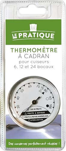 Le Pratique - THERMOMETRE à Cadran, Verre, Argent/Blanc, 3,3x3,3x13,3 cm