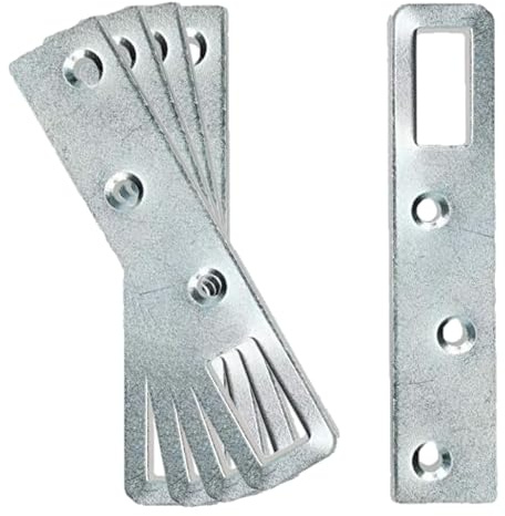 KOTARBAU 25er Set Schrankaufhänger 95 x 20 x 1,4 mm Ver.Formen Schrankaufhängung Möbelaufhänger Bettbeschlag Verzinkt Möbelaufhängung Silber Flachverbinder