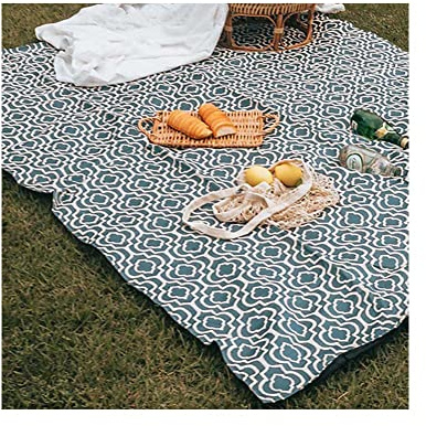 Wasserdichte Picknickdecke Sandfest Stranddecke Tragbar Faltbar Picknickmatte Waschmaschinenfest Baumwollmischung Feuchtigkeitsbeständige Matte Teppich Für Camping Reisen Wandern 150X150Cm, 150X200Cm