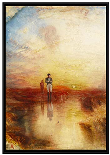 Pixxprint William Turner - War The Exile and the Rock Limpet Leinwandbild 80x60 cm im Bilderahmen, Wandbild, Schattenfugenrahmen, Kein Poster