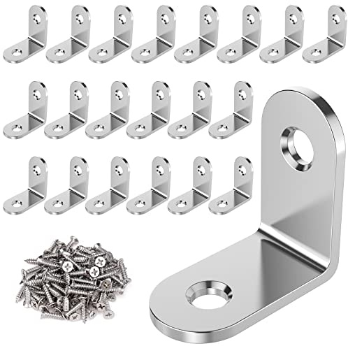 VOCIBO® 20 Stück Winkelverbinder, Metallwinkel 90 grad 30X30mm | Edelstahl Winkel Klein mit Schraube für Anbau Winkel Bracket Möbel Tabelle Stuhl Bücherregal