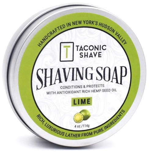 Taconic Shave Barbershop Jabón de afeitar de calidad para hombres y mujeres con aceites de semillas ricos en antioxidantes – Jabón de afeitar hidratante para todo tipo de piel (Cal)