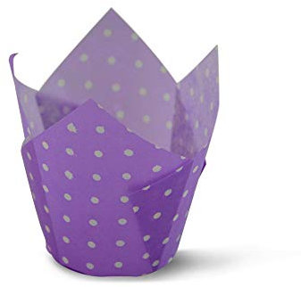Lot de 1000 moules à muffins en papier sulfurisé Motif tulipes Violet Taille M