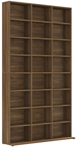 Makastle Regal DVD CD Rack Medienregal Medienschrank Aufbewahrung Standregal Schrank Möbel mit offenen Fächern, Ständer Aufbewahrung Chart, 102x23x177,5 cm (Wandhalterung)