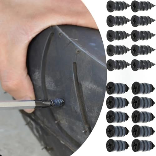 ZLXFT Riparazione Pneumatici in Gomma,Chiodi per Pneumatici Viti,Chiodo Vuoto Riparazione Pneumatici Chiodi,Riparazione Gomma Auto Viti Riparazione Gomme per Auto Camion Moto