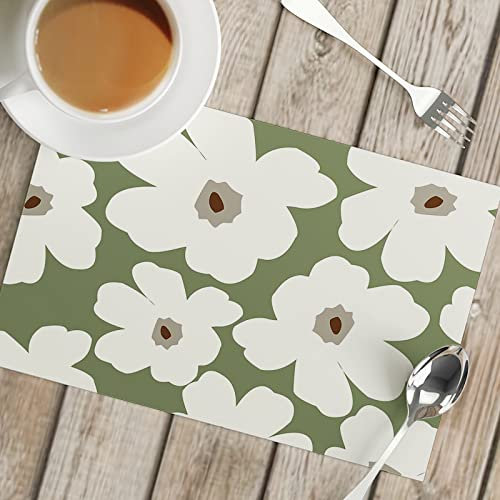 Salvamanteles Individuales Verde Salvia Salvamanteles Individuales Mesa Juego de 2 manteles Individuales Lavables Antimanchas Antideslizante Resistente Al Calor bajoplatos Lino 45x30cm