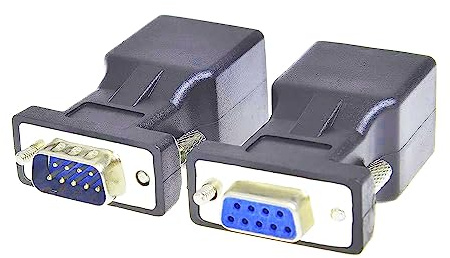 SHANFEILU Adattatore Seriale DB9 Maschio a RJ45 Femmina, Convertitore LAN Ethernet Cat5e Cat6, 2 Pezzi