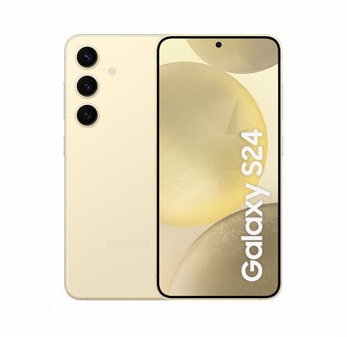 Samsung Galaxy S24, AI Android Smartphone, 8GB RAM, 128GB Storage, 50MP Camera, Long Battery Life, Amber Yellow, 3 Year Manufacturer Extended Warranty (UK Version)