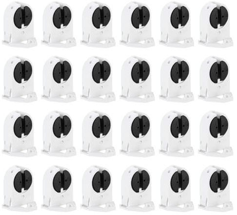 PATIKIL T5 Support de Lumière Fluorescente, 24 Pcs G5 Base de Lampe Douille de Tube Fluorescent LED, 500V Remplacement du Support de Lampe de Type Tournant Non Shunté, 28x22x20mm