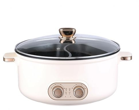 Appareil A Fondue , Double Interrupteur de Commande RevêTement AntiadhéSif RevêTement AntiadhéSif Fondue Chinoise Traditionnelle , IdéAl Pour Les RéUnions De Famille (avec 2 Filets Non éTanches) ,4.5L
