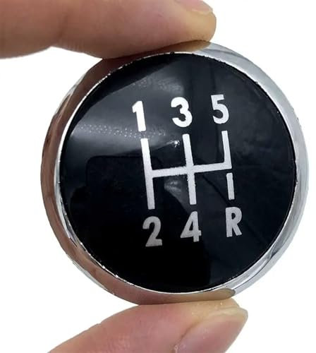 Schaltknäufe Für VW Für Transport T5 T5.1 GP 2003-2011 Auto Styling Zubehör 5/6 Geschwindigkeit Schaltknauf Stick Abdeckung Kappe Emblem Abzeichen Schaltsack Schaltmanschette (Farbe : 12345R Black)