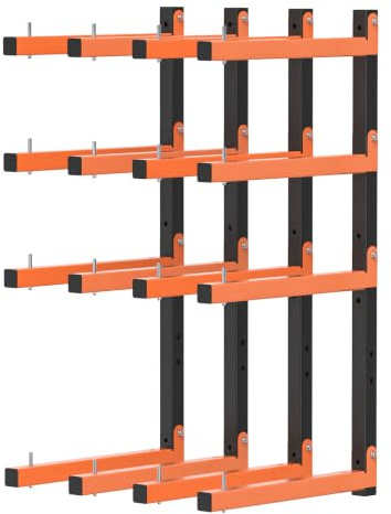 Olgsibb Holzregal, zusammenklappbar, Wandhalterung, robustes Metall, 8 Ebenen, 81,3 cm, Holzregal für Garage, Aufbewahrung
