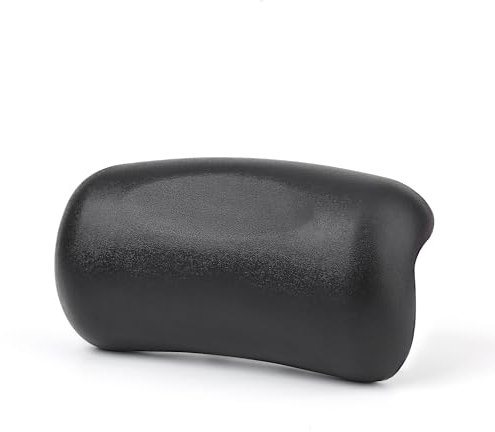 Koelaa Bath Pillow, Waterproof Bath Pillow, Bathtub Pillow, Bath Cushion with Non-Slip Suction Cups, Bathtub Accessories, Ergonomic Neck and Back Support for Bathroom Home Spa Headrest-Black