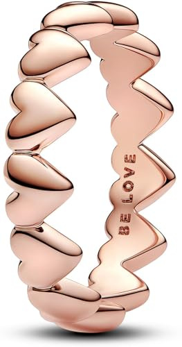 PANDORA Damen-Ring Reihe aus Herzen Roségoldfarben 183427C00